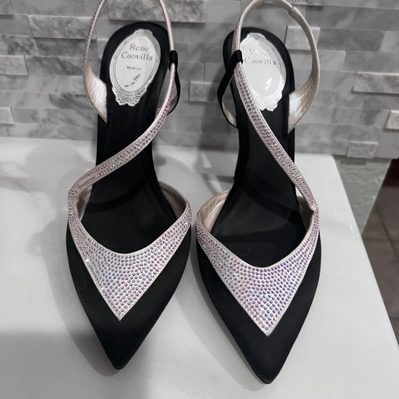 Rene Caovilla Black & White Slingback size 37 7B - Picture 2 of 12